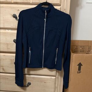 Navy define jacket cropped